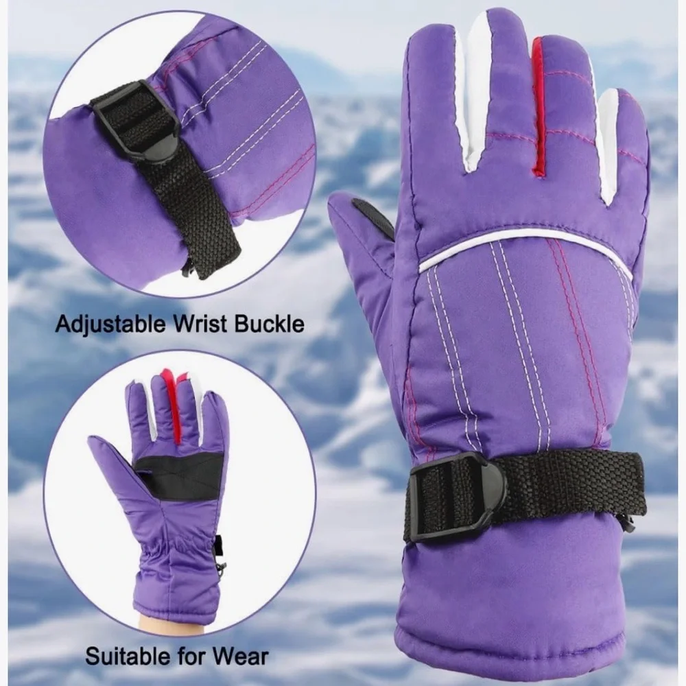 Purple Ski Gloves